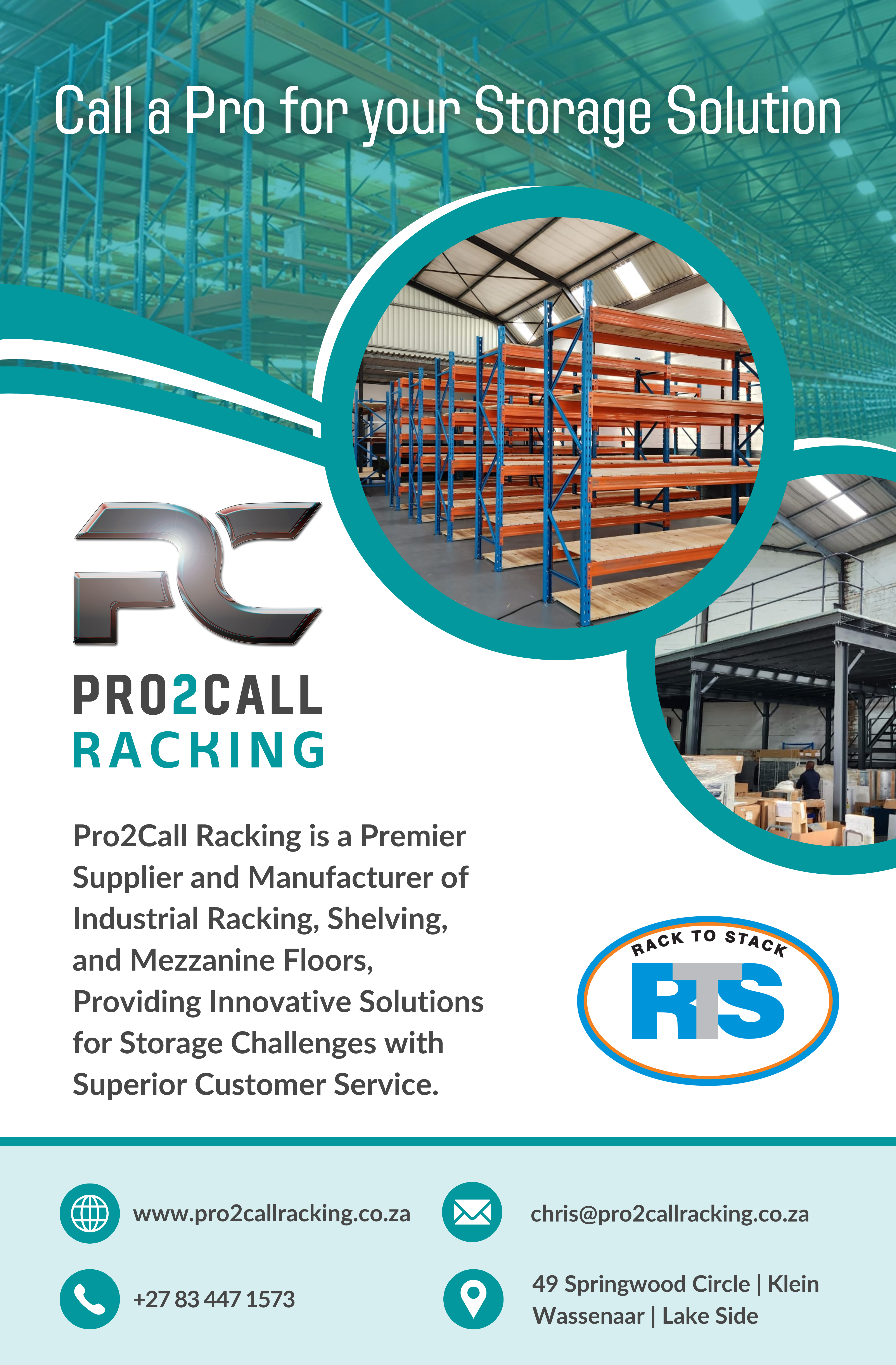 Pro2Call Racking Full Page AUG 2024